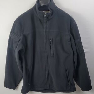 Duluth Trading Co. Jacket Men's Large Black Shoreman Fleece Full Zip Windproof